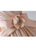 One Shoulder Champagne Pleated Satin Flower Girl Dress